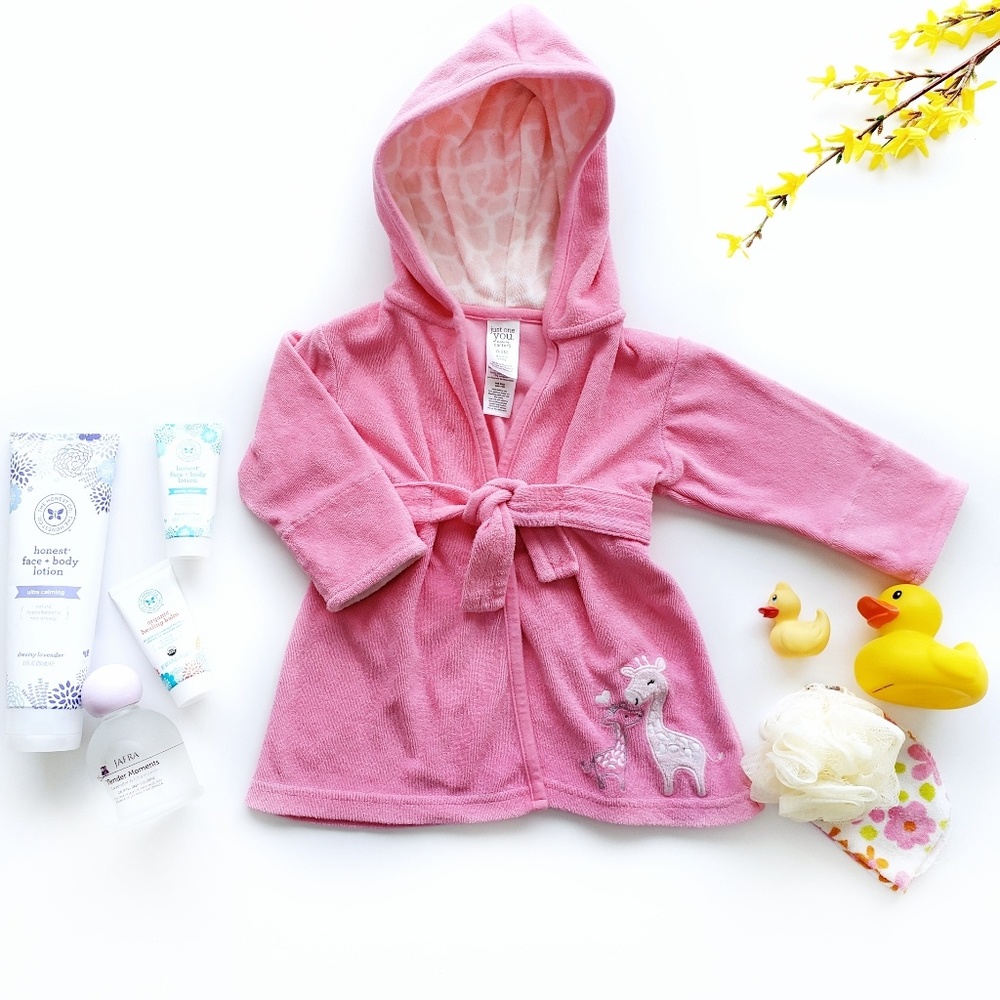 Carter's Baby Girl Pink Giraffe Bathrobe (NWOT) - Picture 8 of 8